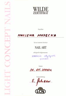 Dyplomy Gabinetu Kosmetyczno - Podologicznego Maria w Gnieźnie